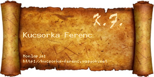 Kucsorka Ferenc névjegykártya